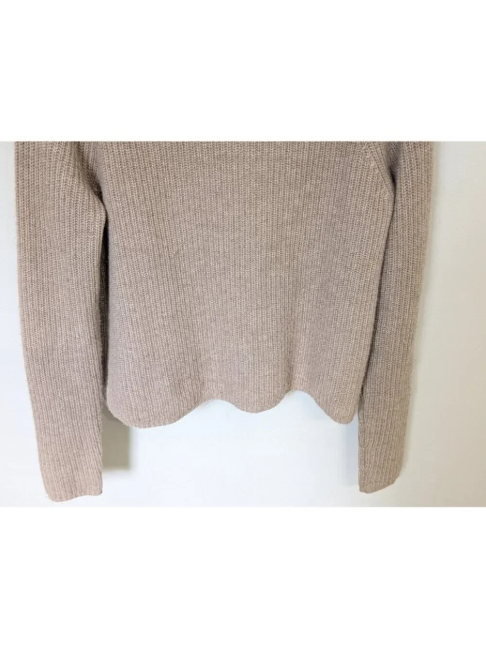 JENNI KAYNE Cashmere Fisherman Sweater Undyed Stone Size Small Quite Luxury - Picture 3 of 8